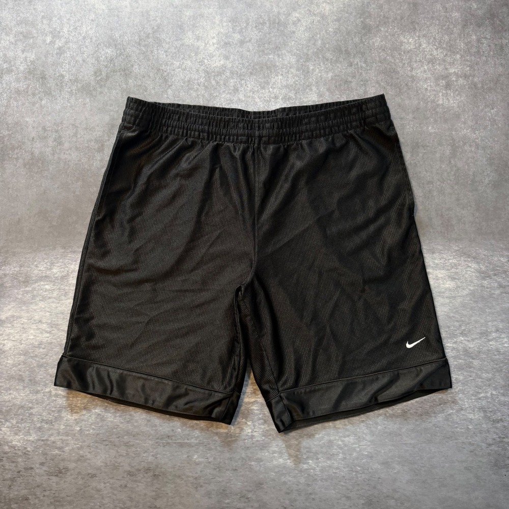 Vintage 90s Nike Mens XL Mesh Basketball Shorts Black Silver Tag Baggy Gym
